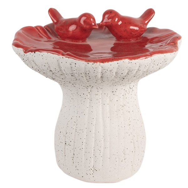 Tava decorativa, rosie, din ceramica, Ø19x18 cm, Birds