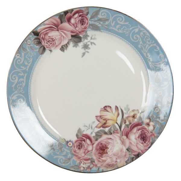 Farfurie din portelan, motive florale, Ø 26 cm, Roses