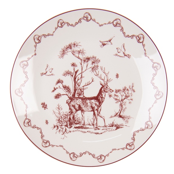 Farfurie din portelan, cu design cerb, Ø 20 cm, Reindeer
