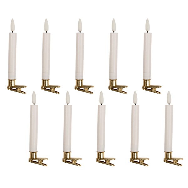 Set 10 lumanari LED, pe baterii tip AAA, cu telecomanda Ø2x14 cm