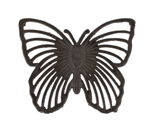 Suport din fontă pentru vase fierbinți „Papillon”, model fluture, maro, 19,5 x 16 cm