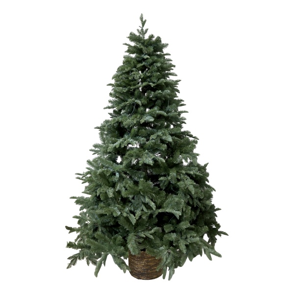 Brad artificial de Crăciun, cu 400 luminițe LED cu telecomandă și suport inclus, H210 cm, "Evergreen"
