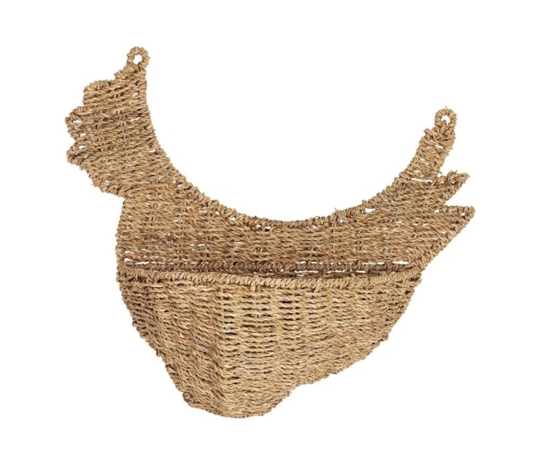 Cos din iarba de mare si metal, pentru depozitare pe perete, H42 cm, Chaumiere