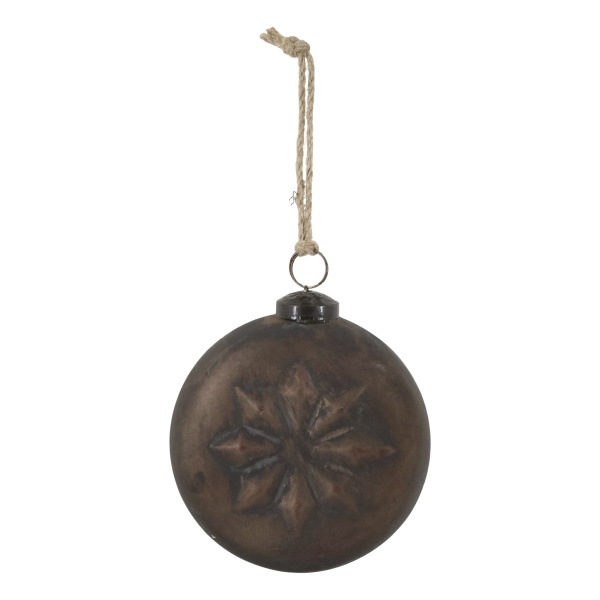 Glob decorativ vintage pentru bradul de Crăciun, H10/L10/W6 cm, „Antique Mocca”