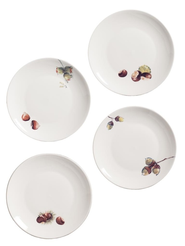 Set 4 farfurii fructe de toamna, D28 cm, Carouge