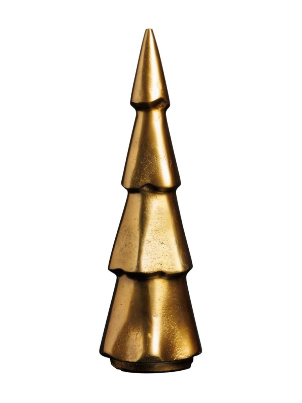 Brad decorativ auriu din aluminiu, H33/D10 cm, „Copernic”