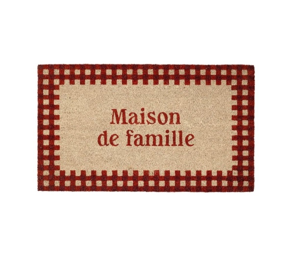 Covoraș de intrare din fibre de cocos „Maison de famille”, 73x43 cm