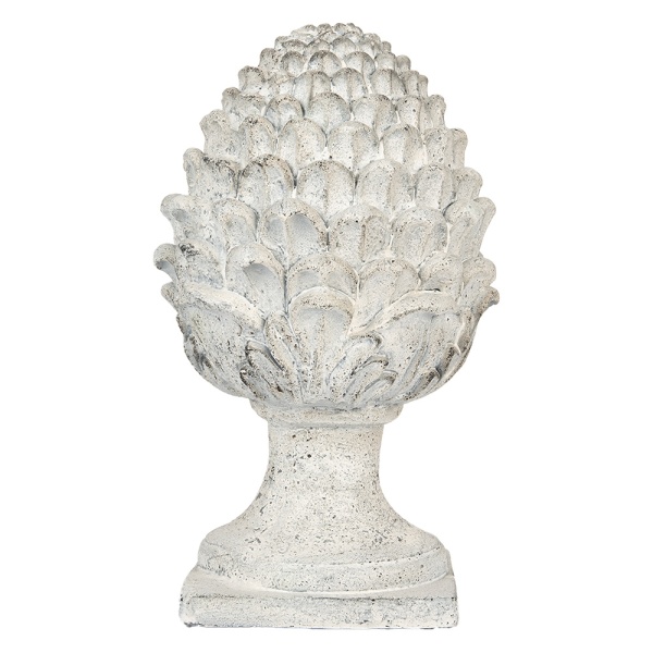 Decoratiune din ceramica, bej, con de pin, Ø23x41 cm, Pinecone