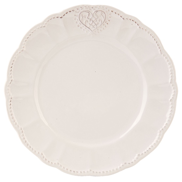 Farfurie bej, din ceramica, Ø 21 cm, Heart