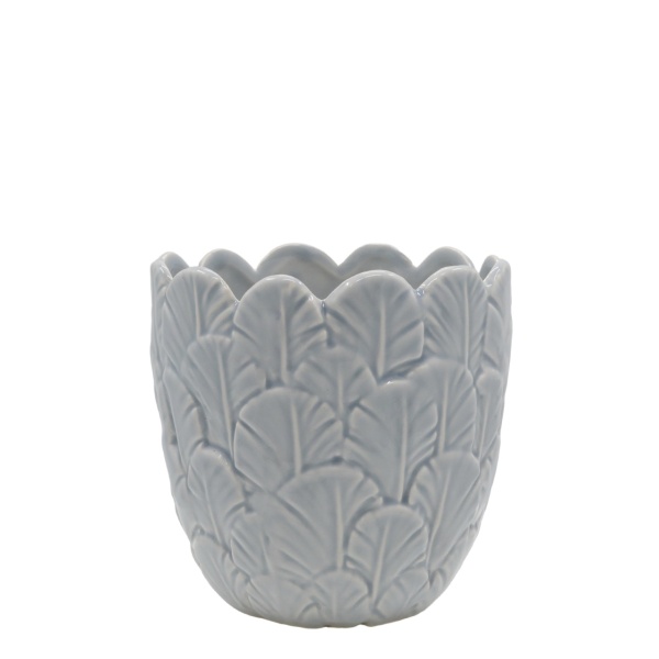 Ghiveci opal din portelan, cu model, H13.5/D13.5 cm, Fayence