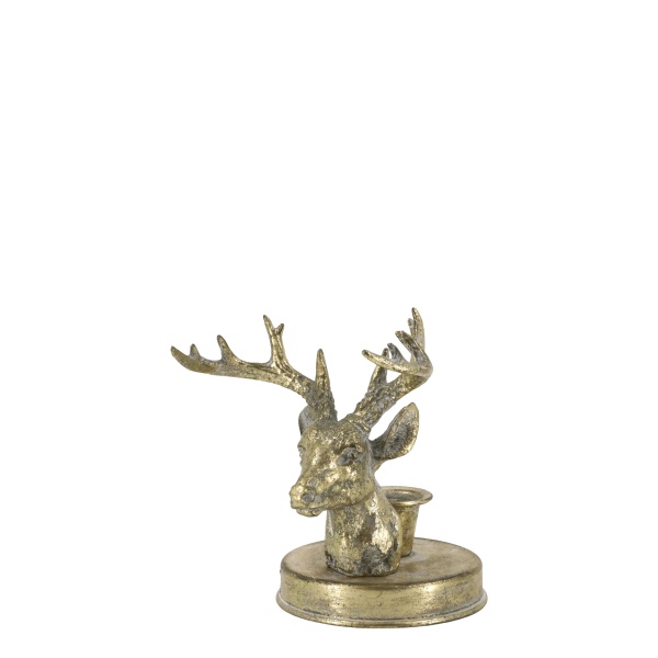 Sfeșnic din metal, finisaj alamă antichizată, „Reindeer”
