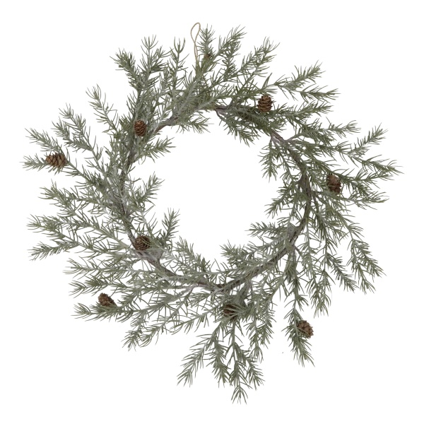 Coroniță decorativă artificială, cu conuri de pin, Ø 48 cm