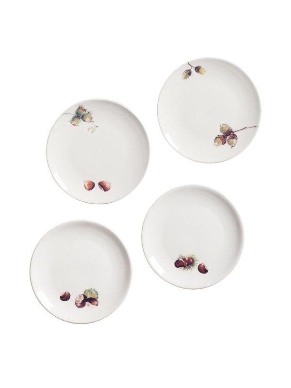 Set 4 farfurii desert fructe de toamna D20.5 cm