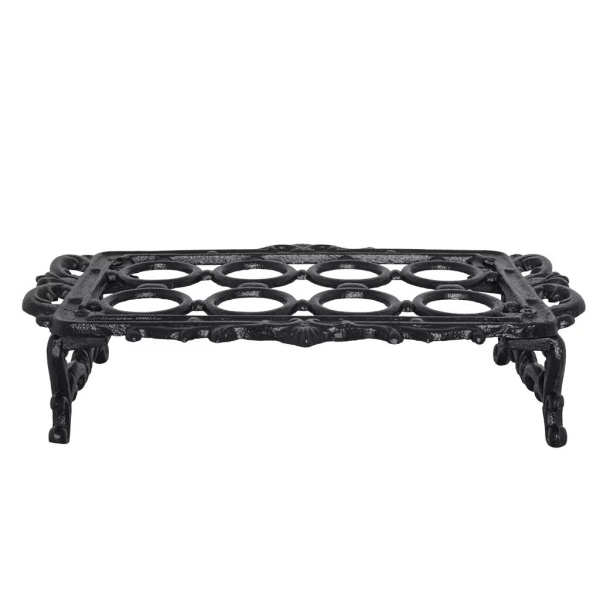 Suport pentru ouă decorativ vintage din fier turnat, negru „Arlo” - Img 1
