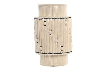 Aplică de perete din bumbac și iută, negru, finisaj natural, 38 x 23 x 12 cm, „Andelys”
