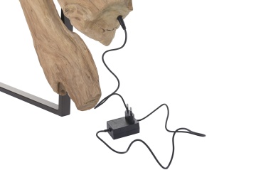 Aplică de perete din lemn de tec reciclat, maro, cu LED, aspect rustic, finisaj natural, 120 x 75 x 14 cm, „Yvoire” - Img 4
