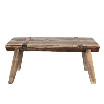 Banca de exterior, natur, din lemn masiv, 38x17x17 cm, Brody - Img 1