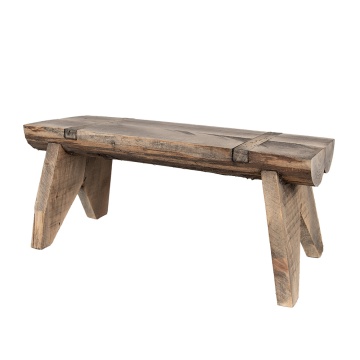 Banca de exterior, natur, din lemn masiv, 38x17x17 cm, Brody - Img 3