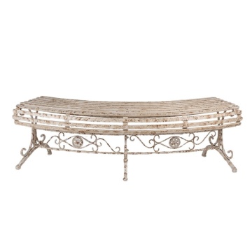 Banca de gradina, din metal, cu aspect vintage, Amelisse