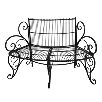 Banca de gradina, negru, din metal, aspect vintage