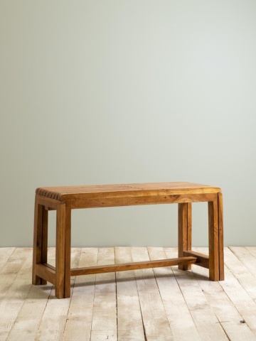 Bancă extensibilă din lemn de acacia, maro cald, 46 x 88–148 x 35 cm, „Extendable” - Img 6