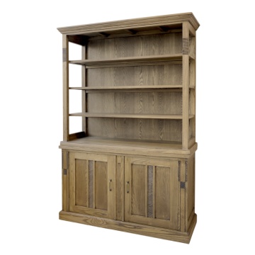 Bibliotecă cu 4 rafturi și 2 uși, finisaj natur, 135×45×196, " Marseille"
