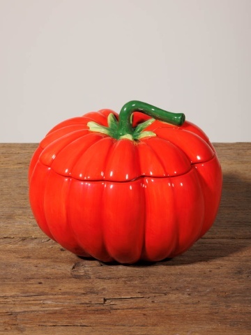 Bol de supa, cu capac, din ceramica, D19cm, Tomato - Img 2