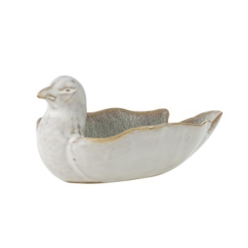 Bol vintage decorativ din ceramică antichizata 13,5x8,5x6 cm, „Chirp" - Img 2