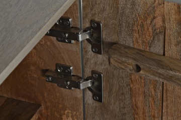 Bufet natur , din metal si lemn de mango , cu design "Grey flowers" - Img 6