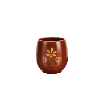 Cană din ceramică pictată manual cu motive florale folk, D7,5×H9 cm, 300 ml, „Aya"