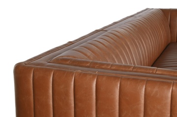 Canapea 4 locuri din piele naturala " Cognac " - Img 6