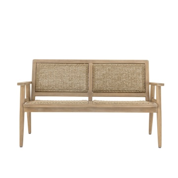 Canapea de grădină din lemn de acacia FSC® și polirattan, L132×H78×W67 cm, „Sorrento"