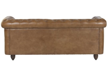 Canapea vintage 3 locuri din piele naturală, „Chesterfield" - Img 4