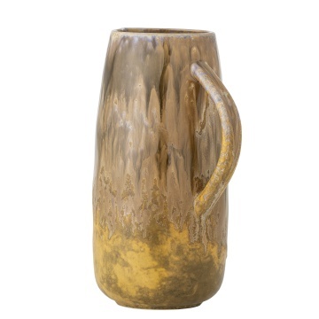 Carafă din ceramică artizanală, maro antichizat, finisaj patinat, 15×21 cm, „Lacey" - Img 6