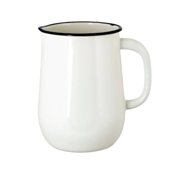 Carafă vintage din oțel emailat, alb offwhite, Ø14,5×H20 cm, 2,5L, „Emil's Enamel"