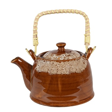 Ceainic cu infuzor, maro, din ceramica, capacitate 750 ml, Browny