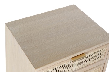 Comodă din lemn de paulownia, natur, cu 5 sertare și panouri din ratan împletit, finisaj natural, 100,5 x 42 x 37 cm, „Sully” - Img 2