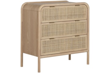 Comoda natur , din lemn de molid si rattan "Ravena" - Img 4