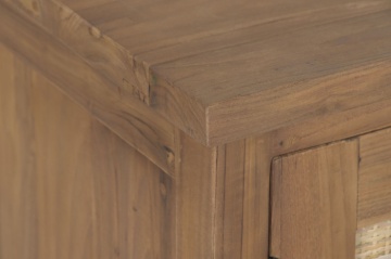 Comoda TV din lemn de tec si rattan natural " Rustic Wood " - Img 4