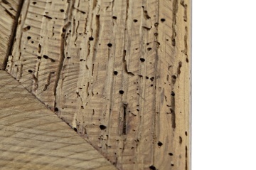 Comodă TV living din lemn reciclat, natur, cu 2 uși, 1 sertar, nișă deschisă și picioare oblice cu traversă, 60 x 180 x 45 cm, „Auburn” - Img 3