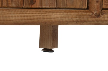 Comodă TV living din lemn reciclat, natur, cu 2 uși, 2 sertare și mâner rotund din metal negru, 65 x 156 x 44 cm, „Haven” - Img 5