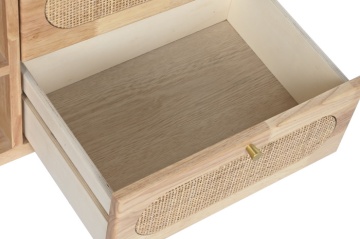 Comoda TV natur , din lemn de cauciuc si rattan „Rustic Serenity” - Img 5