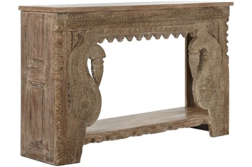 Consolă din lemn masiv de tec și mango sculptată manual," Imperial" - Img 2