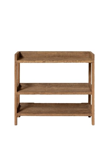 Consolă din lemn reciclat, cu 3 rafturi, natur, finisaj vintage, 95×40×86 cm, „Rustor" - Img 1