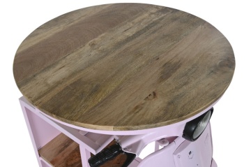 Consola motocicleta din lemn de mango si metal " Pink Pal " - Img 2