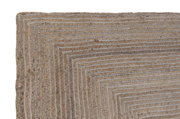 Covor din lână și iută împletit manual, maro natural, 200 x 290 cm, 2200 GSM, „Wool Jute Carpet Natural" - Img 3