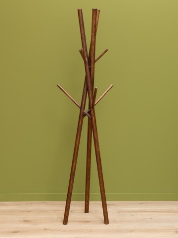 Cuier de podea din lemn de stejar, maro închis, structură din bețe încrucișate, finisaj natural, 174,5 x 46,5 cm, „Bunch” - Img 6