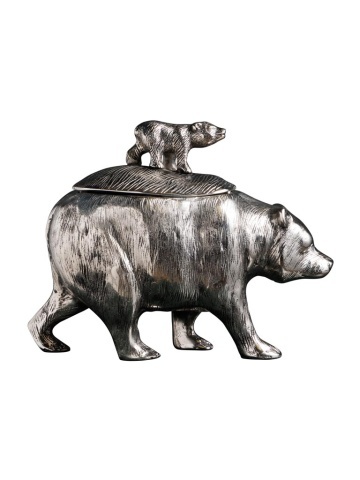 Cutie decorativa din aluminiu, in forma de urs, Bears