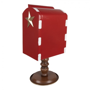 Cutie poștală decorativă vintage din metal, roșu, 27x22xH51 cm - Img 4