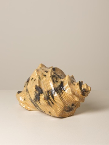 Decoratiune bej din ceramică in forma de scoica, "Ocean Whisper" - Img 5